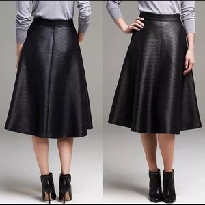Banana Republic Black Textured Midi Skirt